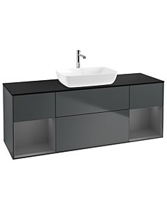 Villeroy und Boch Finion Villeroy und Boch G862GKHG 160cm, plaque de finition noir mat, Emotion, étagères Laque anthracite mat, Midnight Blue Matt Lacquer