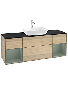 Villeroy und Boch Finion Villeroy und Boch Finion G862GMPC 160cm, cover plate black matt, Emotion, shelves olive matt lacquer, Oak Veneer