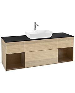 Villeroy und Boch Finion Villeroy und Boch Finion G862GNPC 160cm, cover plate black matt, Emotion, shelves Walnut Veneer , Oak Veneer