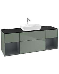 Villeroy und Boch Finion Villeroy und Boch Finion G862HGGM 160cm, cover plate black matt, Emotion, shelves Midnight matt lacquer, Olive Matt Lacquer