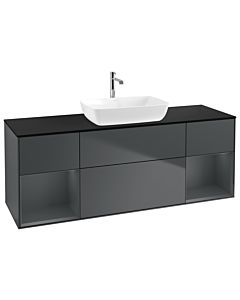 Villeroy und Boch Finion Villeroy und Boch G862HGHG 160cm, couvercle noir mat, Emotion, étagères Midnight mat laqué, Midnight Blue Matt Lacquer