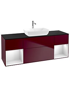 Villeroy und Boch Finion Villeroy und Boch Finion G862MTHB 160cm, cover plate black matt, Emotion, shelves white matt lacquer, Peony Matt