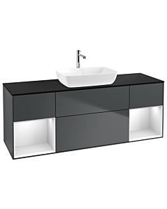 Villeroy und Boch Finion Villeroy und Boch Finion G862MTHG 160cm, cover plate black matt, Emotion, shelves White matt lacquer, Midnight Blue Matt Lacquer