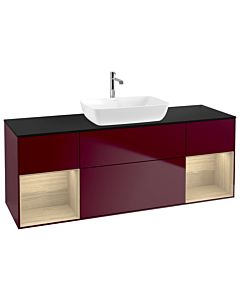 Villeroy und Boch Finion Villeroy und Boch Finion G862PCHB 160cm, cover plate black matt, Emotion, shelves Oak Veneer , Peony Matt