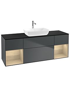 Villeroy und Boch Finion Villeroy und Boch Finion G862PCHG 160cm, cover plate black matt, Emotion, shelves Oak Veneer , Midnight Blue Matt Lacquer