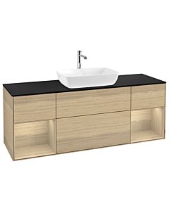 Villeroy und Boch Finion Villeroy und Boch G862PCPC 160cm, plaque de finition noir mat, émotion, étagères Oak Veneer , Oak Veneer
