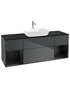 Villeroy und Boch Finion Villeroy und Boch Finion G862PDHG 160cm, cover plate black matt, Emotion, shelves black matt lacquer, midnight Blue Matt Lacquer
