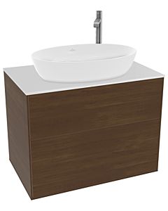 Villeroy und Boch Finion Waschtischunterschrank G87100GN 80x60,3cm, Emotion, Abdeckplatte white matt, Walnut veneer