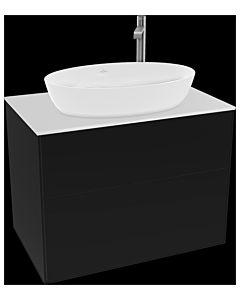 Villeroy und Boch Finion Waschtischunterschrank G87100PD 80x60,3cm, Emotion, Abdeckplatte white matt, Black matt lacquer