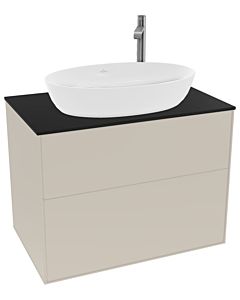 Villeroy und Boch Finion Waschtischunterschrank G87200HH 80x60,3cm, Emotion, Abdeckplatte black matt, Sand Matt Lacquer