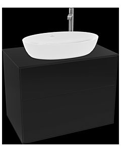 Villeroy und Boch Finion Waschtischunterschrank G87200PH 80x60,3cm, Emotion, Abdeckplatte black matt, Glossy Black Lacquer