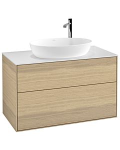 Villeroy und Boch Finion G88100PC 100x60.3cm, Emotion, plaque de recouvrement blanc mat, Oak Veneer