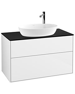 Villeroy und Boch Finion Villeroy und Boch Finion G88200GF 100x60.3cm, Emotion, cover plate black matt, Glossy white lacquer
