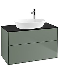 Villeroy und Boch Finion Waschtischunterschrank G88200GM 100x60,3cm, Emotion, Abdeckplatte black matt, Olive Matt Lacquer
