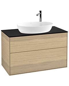 Villeroy und Boch Finion G88200PC 100x60.3cm, Emotion, plaque de recouvrement noir mat, Oak Veneer