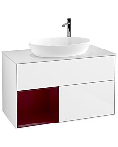 Villeroy und Boch Finion Villeroy und Boch Finion G891HBGF 100cm, cover plate white matt, Emotion, shelves Peony matt lacquer, glossy white lacquer