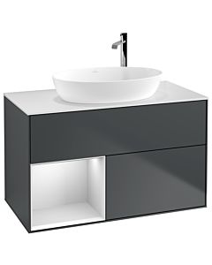 Villeroy und Boch Finion Villeroy und Boch Finion G891MTHG 100cm, cover plate white matt, Emotion, shelves white matt lacquer, midnight Blue Matt Lacquer