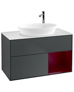 Villeroy und Boch Finion Villeroy und Boch Finion G901HBHG 100cm, cover plate white matt, Emotion, shelves Peony matt lacquer, midnight Blue Matt Lacquer