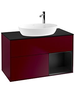 Villeroy und Boch Finion Villeroy und Boch Finion G902PDHB 100cm, cover plate black matt, Emotion, shelves black matt lacquer, Peony Matt