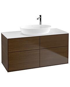 Villeroy und Boch Finion Waschtischunterschrank G91100GN 120x60,3cm, Emotion, Abdeckplatte white matt, Walnut veneer
