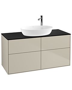 Villeroy und Boch Finion G91200HH 120x60.3cm, Emotion, plaque de recouvrement noir mat, Sand Matt Lacquer