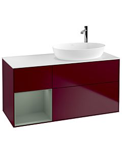 Villeroy und Boch Finion Villeroy und Boch Finion G921GMHB 120cm, cover plate white matt, Emotion, shelves olive matt lacquer, Peony Matt