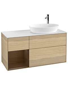 Villeroy und Boch Finion Villeroy und Boch G921GNPC 120cm, plaque de recouvrement blanc mat, emotion, étagères Walnut Veneer , Oak Veneer