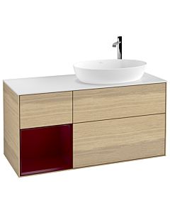 Villeroy und Boch Finion Waschtischunterschrank G921HBPC 120cm, Abdeckplatte white matt, Emotion, Regale Peony matt lacquer, Oak Veneer