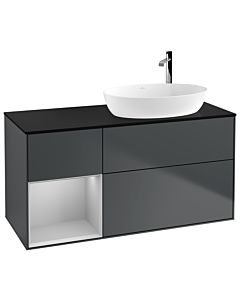 Villeroy und Boch Finion Villeroy und Boch Finion G922GJHG 120cm, cover plate black matt, Emotion, shelves light gray matt lacquer, midnight Blue Matt Lacquer