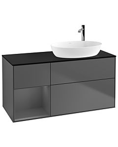 Villeroy und Boch Finion Villeroy und Boch Finion G922GKGK 120cm, cover plate black matt, Emotion, shelves anthracite matt lacquer, anthracite matt