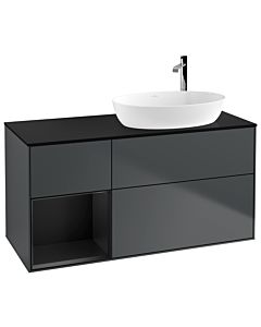 Villeroy und Boch Finion Villeroy und Boch Finion G922PDHG 120cm, cover plate black matt, Emotion, shelves black matt lacquer, midnight Blue Matt Lacquer
