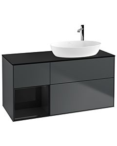Villeroy und Boch Finion Villeroy und Boch Finion G922PHHG 120cm, cover plate black matt, Emotion, shelves Glossy black lacquer, Midnight Blue Matt Lacquer