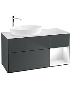 Villeroy und Boch Finion Villeroy und Boch Finion G931GFHG 120cm, cover plate white matt, Emotion, shelves Glossy white lacquer, Midnight Blue Matt Lacquer