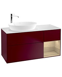 Villeroy und Boch Finion Villeroy und Boch G931PCHB 120cm, plaque de finition blanc mat, emotion, étagères Oak Veneer , Peony Matt