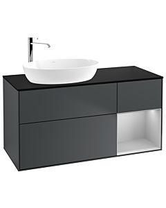 Villeroy und Boch Finion Villeroy und Boch Finion G932GJHG 120cm, cover plate black matt, Emotion, shelves light gray matt lacquer, midnight Blue Matt Lacquer