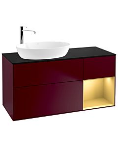 Villeroy und Boch Finion Villeroy und Boch Finion G932HFHB 120cm, cover plate black matt, Emotion, shelves gold matt lacquer, Peony Matt