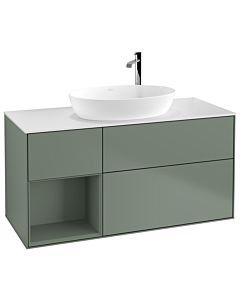 Villeroy und Boch Finion Villeroy und Boch Finion G941GMGM 120cm, cover plate white matt, Emotion, shelves olive matt lacquer, Olive Matt Lacquer