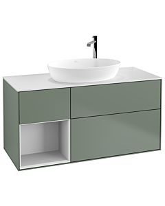 Villeroy und Boch Finion Villeroy und Boch Finion G941MTGM 120cm, cover plate white matt, Emotion, shelves white matt lacquer, Olive Matt Lacquer
