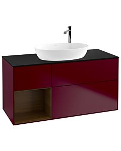 Villeroy und Boch Finion Villeroy und Boch Finion G942GNHB 120cm, cover plate black matt, Emotion, shelves Walnut Veneer , Peony Matt