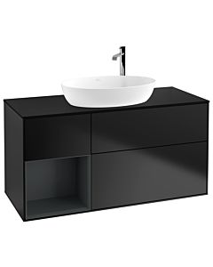 Villeroy und Boch Finion Villeroy und Boch Finion G942HGPD 120cm, cover plate black matt, Emotion, shelves midnight matt lacquer, black matt lacquer