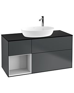 Villeroy und Boch Finion Villeroy und Boch Finion G942MTHG 120cm, cover plate black matt, Emotion, shelves White matt lacquer, Midnight Blue Matt Lacquer