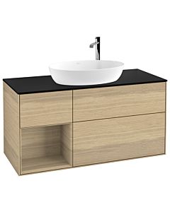 Villeroy und Boch Finion Villeroy und Boch Finion G942PCPC 120cm, cover plate black matt, Emotion, shelves Oak Veneer , Oak Veneer