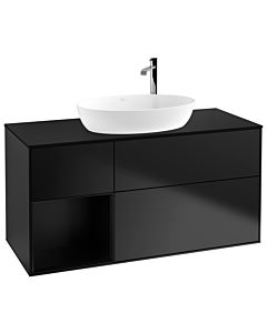 Villeroy und Boch Finion Villeroy und Boch Finion G942PDPD 120cm, cover plate black matt, Emotion, shelves Black matt lacquer, Black matt lacquer