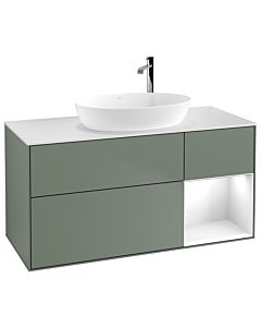 Villeroy und Boch Finion Villeroy und Boch Finion G951GFGM 120cm, cover plate white matt, Emotion, shelves Glossy white lacquer, Olive Matt Lacquer