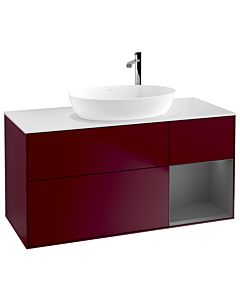 Villeroy und Boch Finion Waschtischunterschrank G951GKHB 120cm, Abdeckplatte white matt, Emotion, Regale Anthracite matt lacquer, Peony Matt