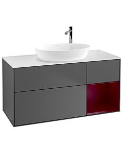 Villeroy und Boch Finion Villeroy und Boch Finion G951HBGK 120cm, cover plate white matt, Emotion, shelves Peony matt lacquer, anthracite matt