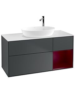 Villeroy und Boch Finion Waschtischunterschrank G951HBHG 120cm, Abdeckplatte white matt, Emotion, Regale Peony matt lacquer, Midnight Blue Matt Lacquer