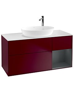 Villeroy und Boch Finion Villeroy und Boch Finion G951HGHB 120cm, cover plate white matt, Emotion, shelves Midnight matt lacquer, Peony Matt