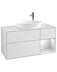 Villeroy und Boch Finion Waschtischunterschrank G951MTMT 120cm, Abdeckplatte white matt, Emotion, Regale White matt lacquer, White matt lacquer