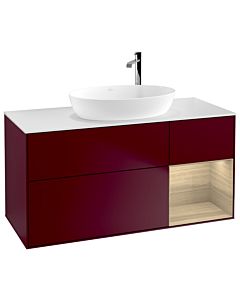 Villeroy und Boch Finion Villeroy und Boch G951PCHB 120cm, plaque de recouvrement blanc mat, emotion, étagères Oak Veneer , Peony Matt